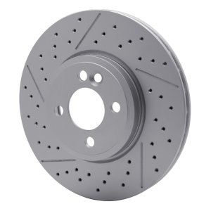 Mini Cooper Clubman Brake Rotor (1) - Front - R1 Concepts - Drilled & Slotted GeoSPEC Coated - `07-`15